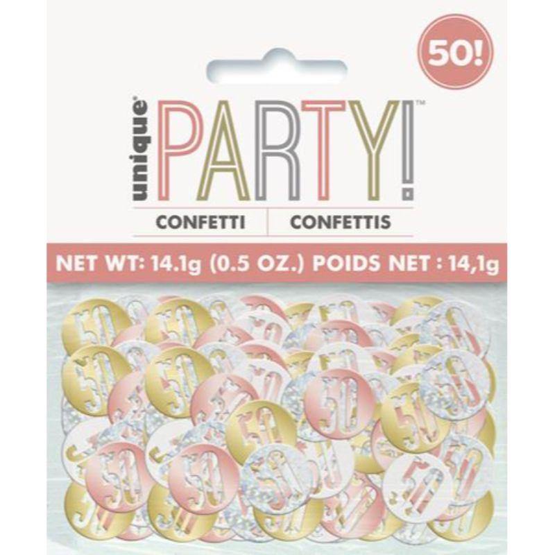 Rose Gold 50 Foil Confetti - 14g - The Base Warehouse