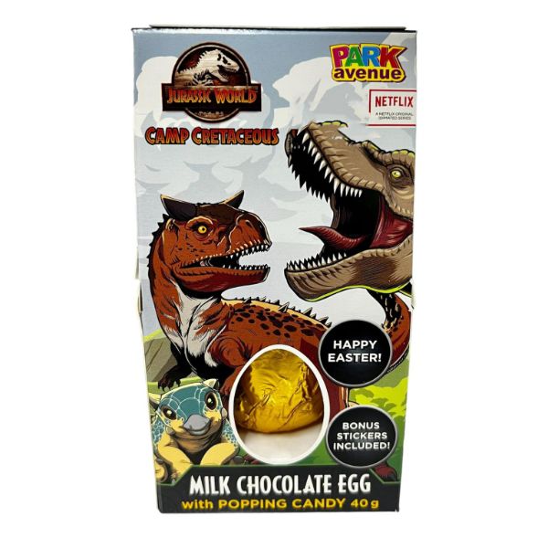 Jurassic World Milk Chocolate Egg With Popping Candy - 40g