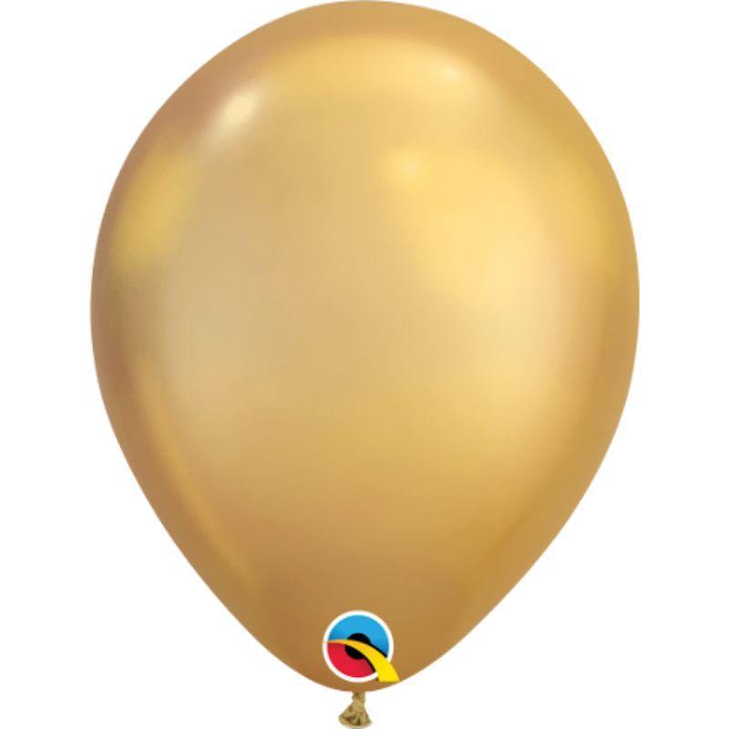 Chrome Gold Latex Balloon - 18cm - The Base Warehouse