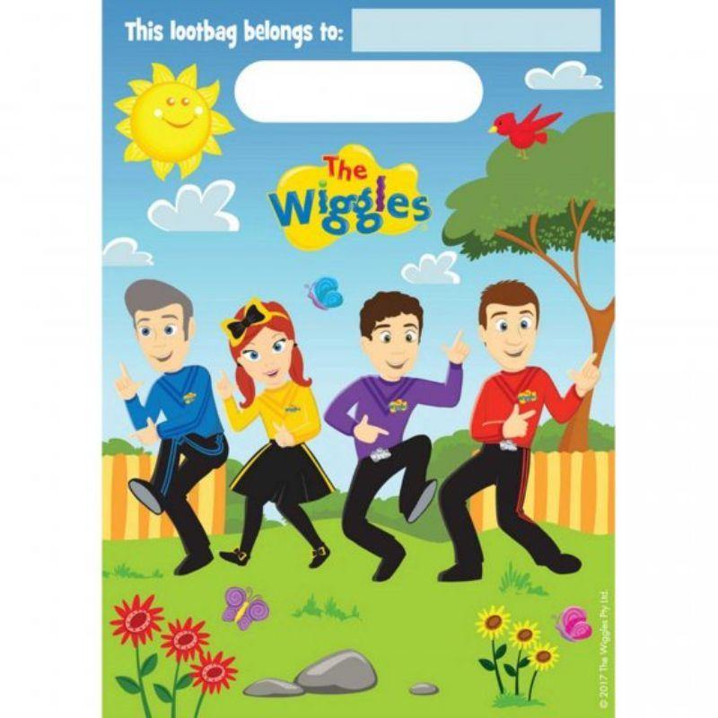 8 Pack The Wiggles Loot Bags - 23cm - The Base Warehouse
