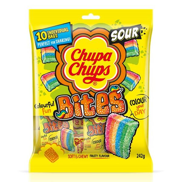 10 Pack Chupa Chups Sour Bites Share Pack - 242g