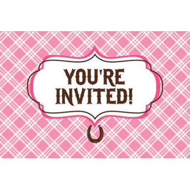 8 Pack Pink Birthday Party Invitations - The Base Warehouse
