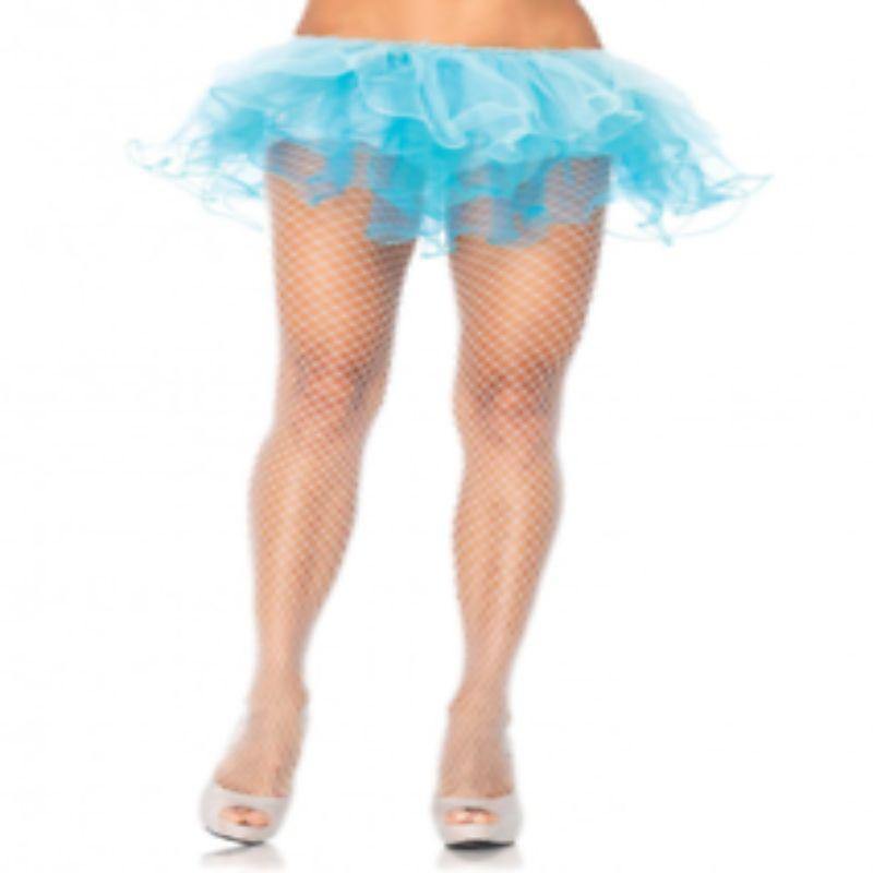 Womens White Lycra Fishnet Pantyhose - One Size Fits Most - The Base Warehouse