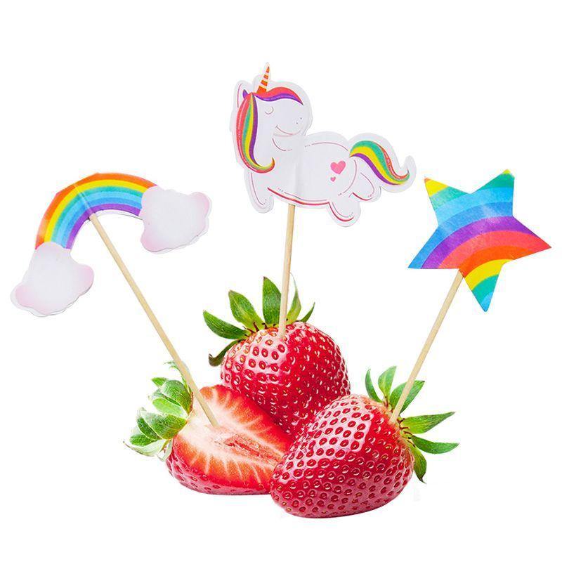 24 Pack Unicorn Cake Toppers Set - 6.5cm - The Base Warehouse