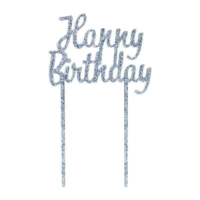 HBD Blue Cake Topper - 19cm x 11cm - The Base Warehouse