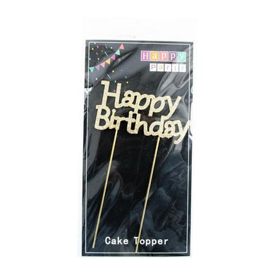 Gold Happy Birthday Cake Topper - The Base Warehouse