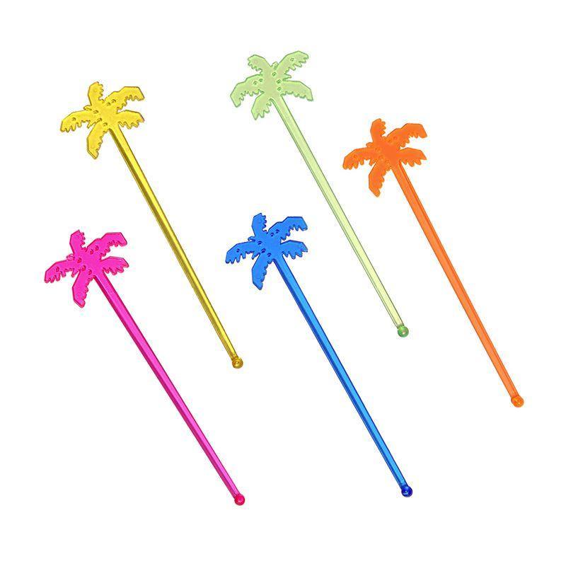 50 Pack Coconut Trees Stirrers - 18cm - The Base Warehouse