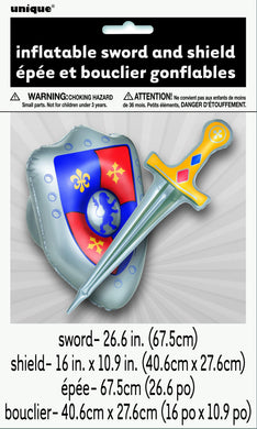 Inflatable Sword - 67.5cm & Shield - 40.6cm x 27.6cm - The Base Warehouse