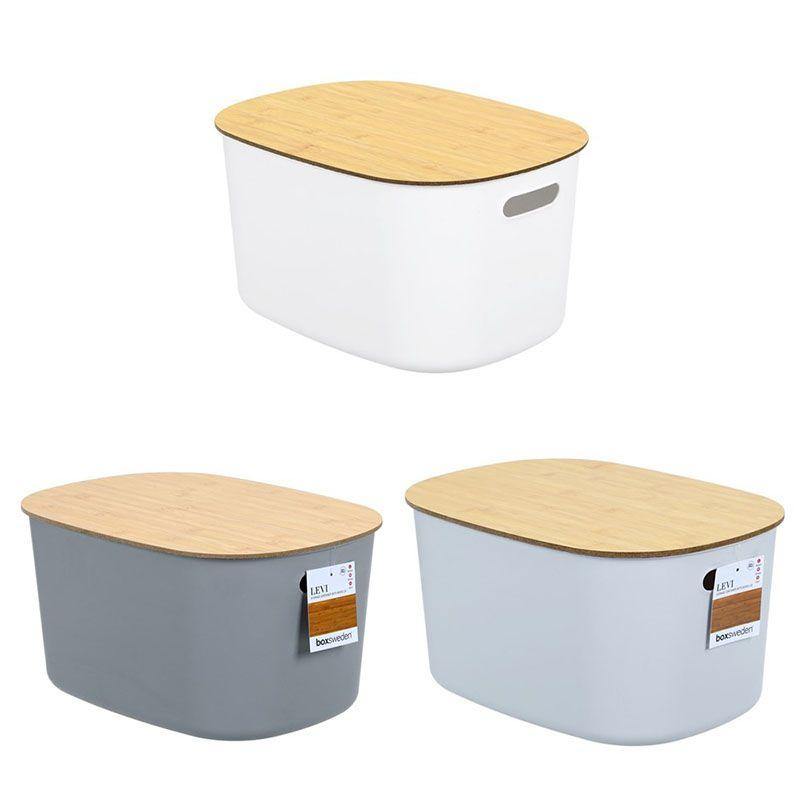 Levi Storage Container with Wood Lid - 6L - The Base Warehouse