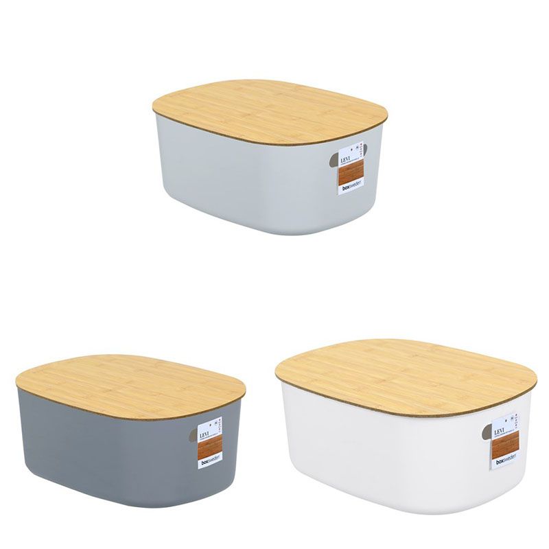 Levi Storage Container with Wood Lid - 12L