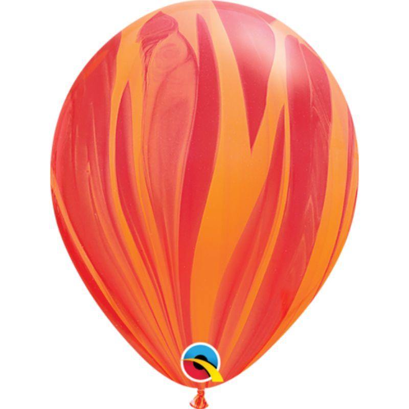 Red Orange Agate Latex Balloons - 30cm