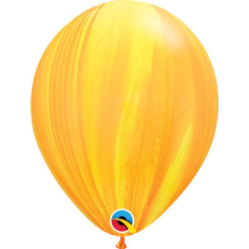 25 Pack Yellow Orange Agate Latex Balloons - 28cm - The Base Warehouse