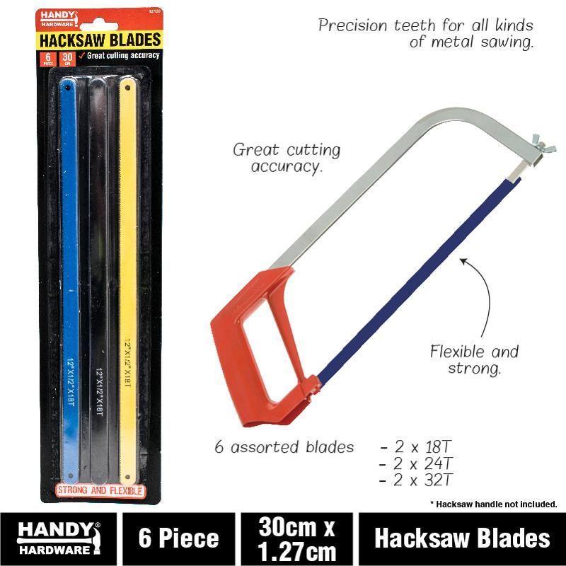 6 Pack Hacksaw Blades - 30cm - The Base Warehouse