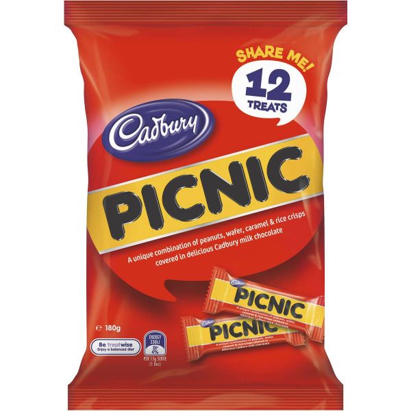 12 Pack Cadbury Picnic Sharepack - 180g