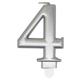Load image into Gallery viewer, Metallic Silver Numerical Birthday Candle 4 - 8cm
