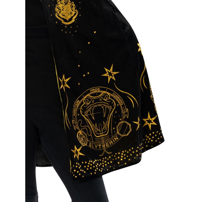 Kids Hogwarts Black & Gold Hooded Robe - Size 6 Plus
