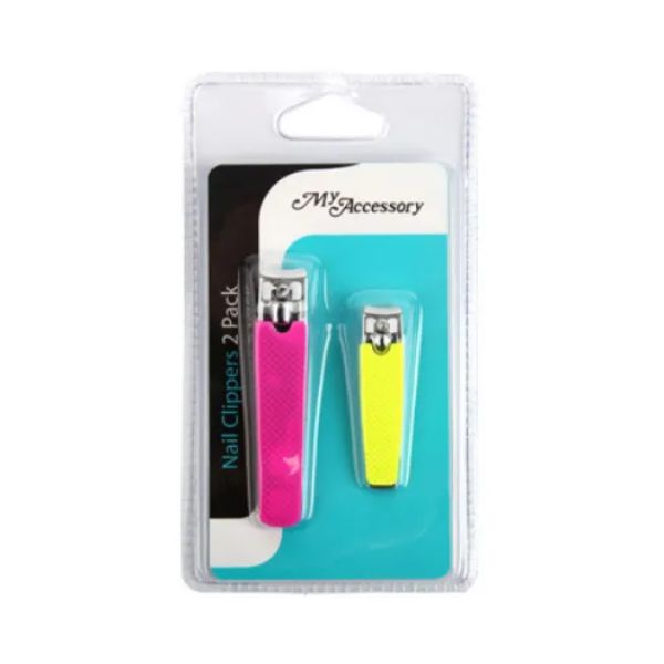 2 Pack Hot Pink & Yellow Nail Clippers