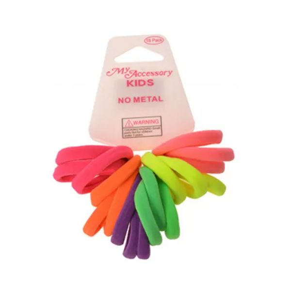 18 Pack Thick Neon Colours Hair Rings