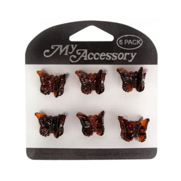 6 Pack Tortoise Butterfly Shape Claw Clips