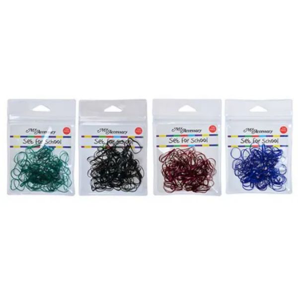 100 Pack School Non Stick Hair Elastics
