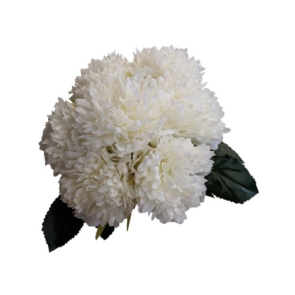 Frilly White Peony Bouquet by x 7 - 27cm
