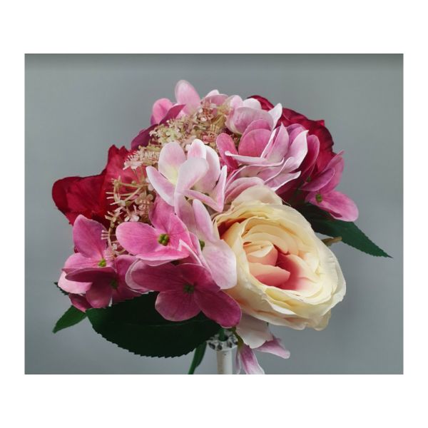 Pink Rose & Hydrangea Bouquet - 29cm