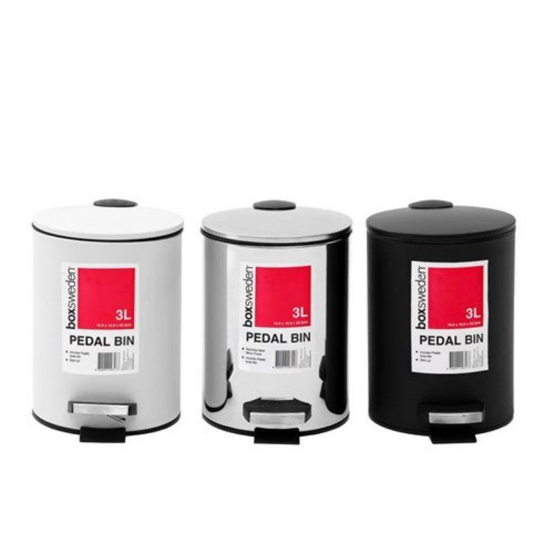 Stainless Steel Pedal Bin - 3L - The Base Warehouse