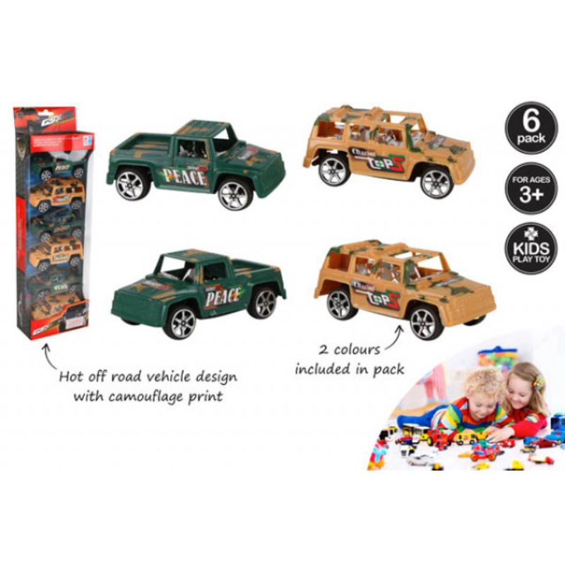 6 Pack Off Road Plastic Vehicle Cars Toy
