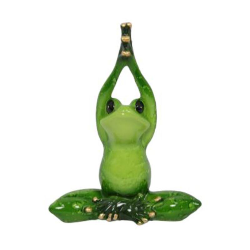 Green Marble Yoga Frog Figurine