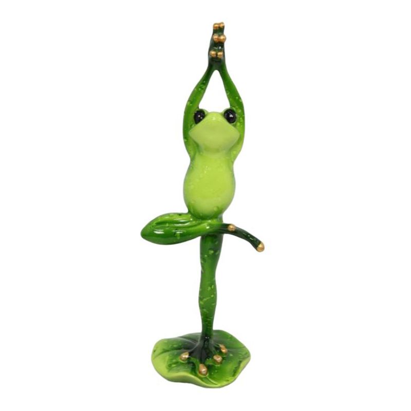 Green Marble Yoga Frog Figurine