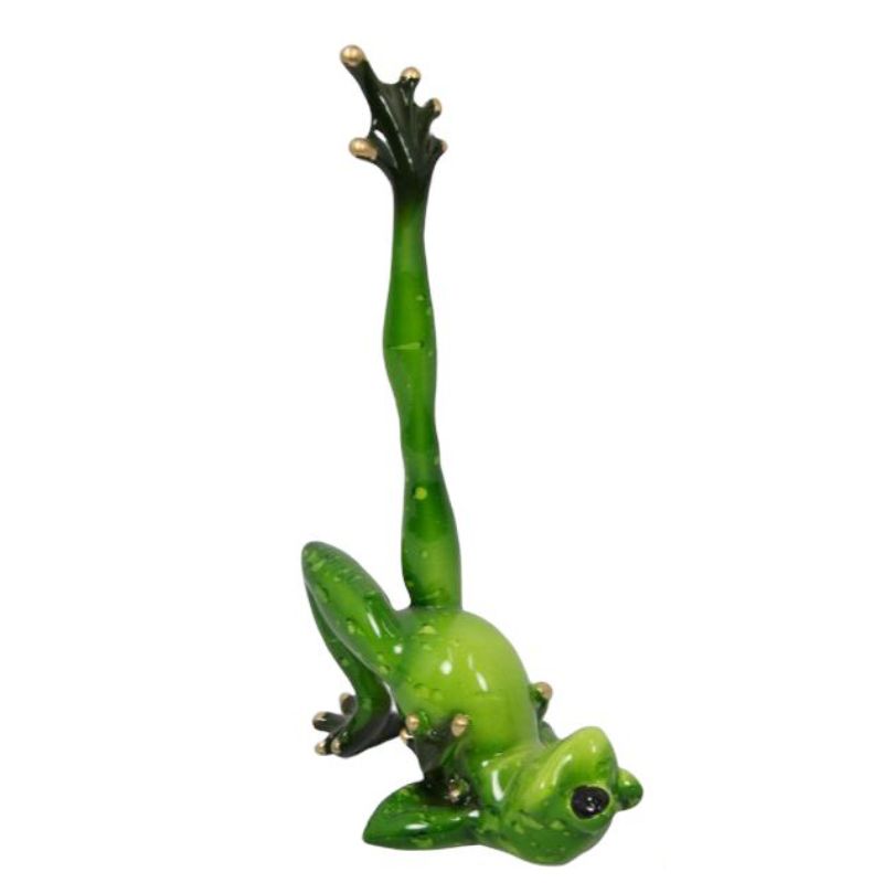 Green Marble Yoga Frog Figurine