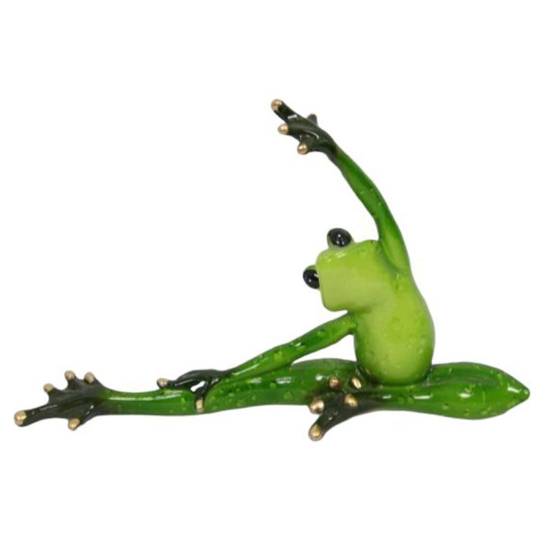 Green Marble Yoga Frog Figurine