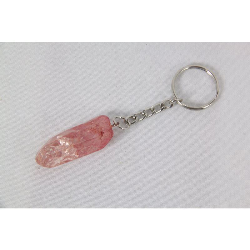 Rainbow Quartz Crystal Key Ring