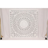 Load image into Gallery viewer, Square Mandala Design Lattice Wall Art in Carved Boho White - 79cm
