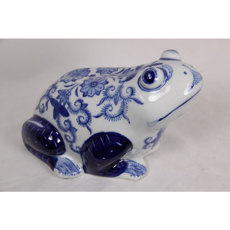 Blue Willow Frog Decor - 18cm
