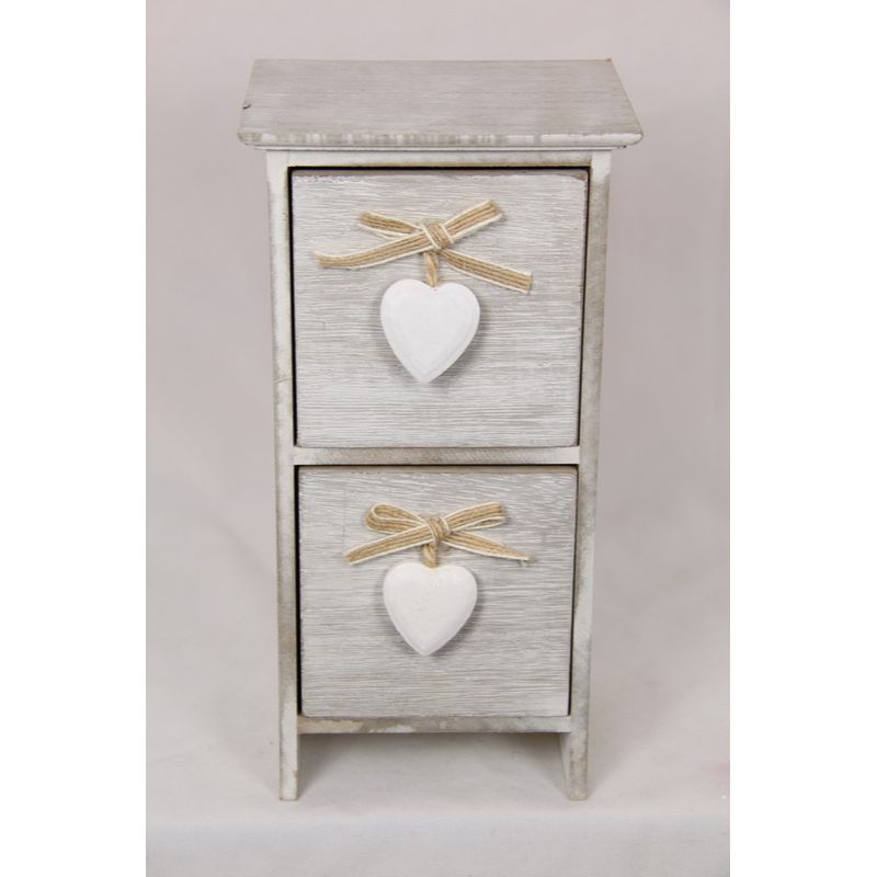 Small Drawer Heart Decor Jewellery Trinket Box - 23cm
