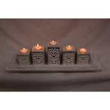 Load image into Gallery viewer, Heart Filigree 5 Piece Candle Holder - 50cm
