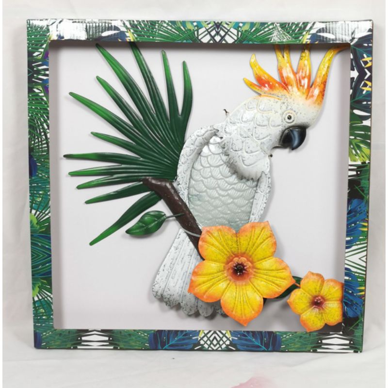 Cockatoo with Flowers Wall Art - 47cm