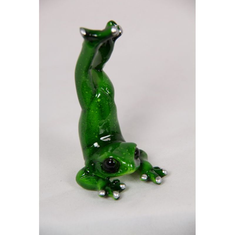 Green Marble Yoga Frog - 10cm