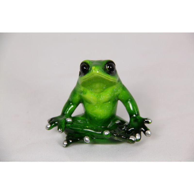 Green Marble Yoga Frog - 10cm