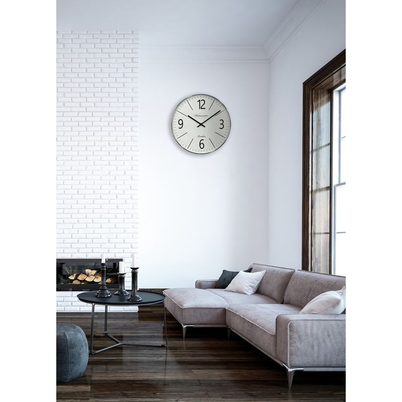 Classy Silver Decor Round Clock - 50cm