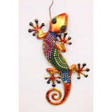 Load image into Gallery viewer, Tribal Dot Art Metal Glass Lizard Wall Art - 38cm
