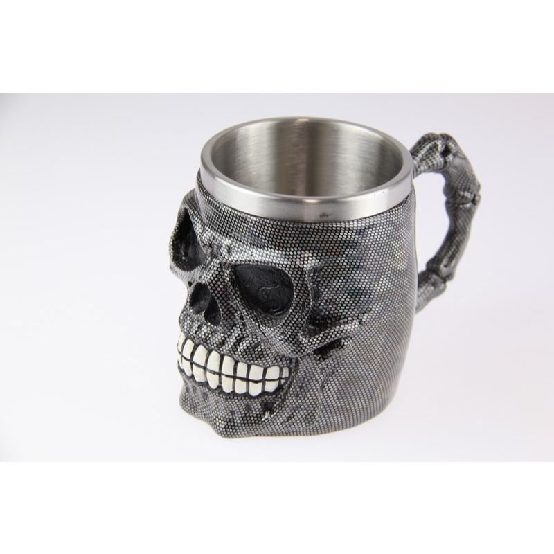 Black Shimmer Skull Mug - 11cm