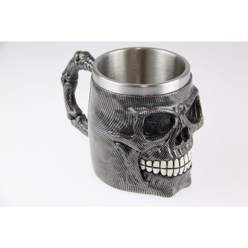 Black Shimmer Skull Mug - 11cm