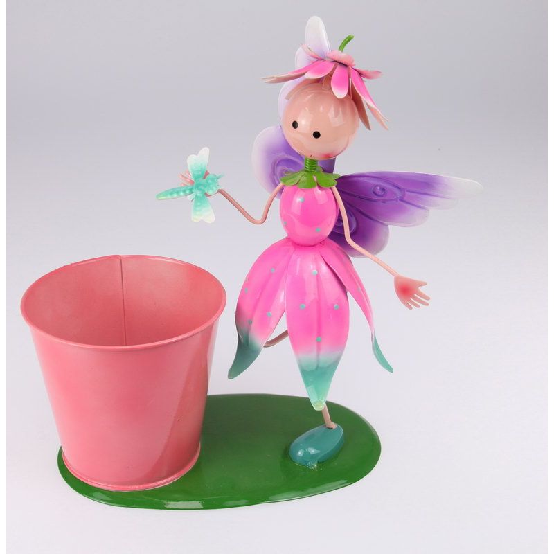 Fairy with Flower Pot Figurine Statue Garden Sculpture - 29cm