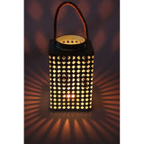 Load image into Gallery viewer, Duck Egg Blue Lantern with Brushed Gold Lantern Hanging Decor - 22cm

