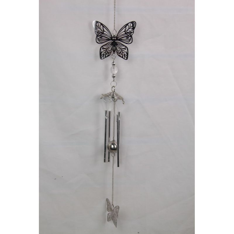 Silver Butterfly Owl Bird Wind Chime Assorted