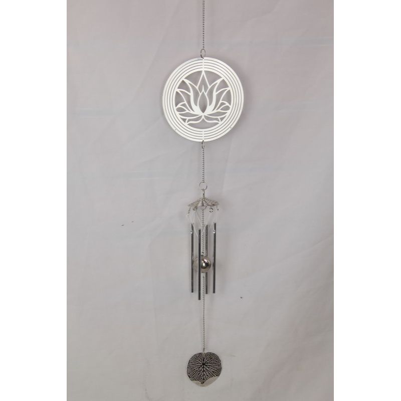 Silver Lotus Tree of Life Mandala Wind Chime