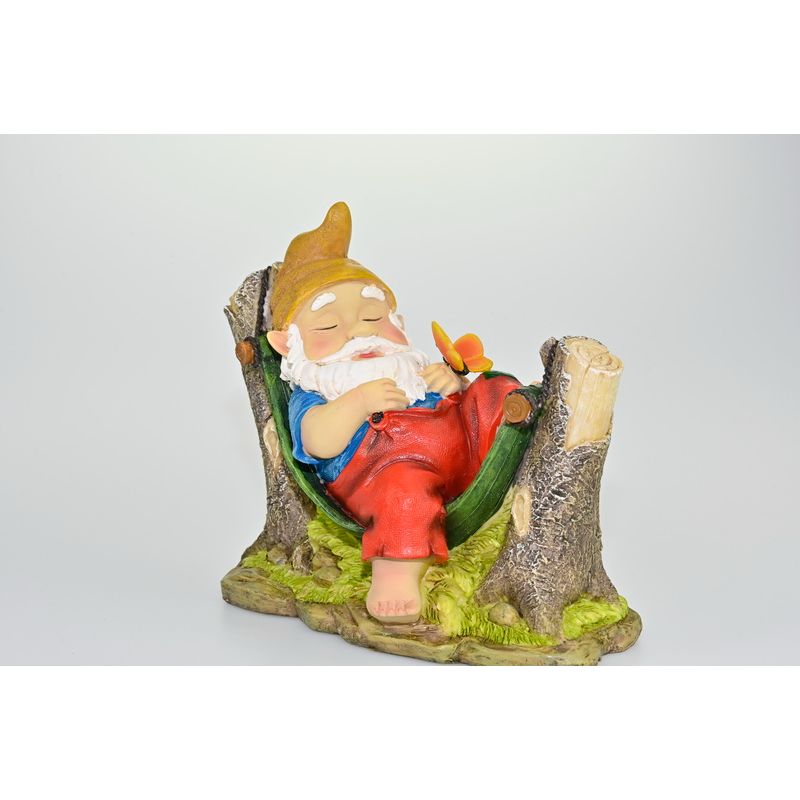 Gnome Snoozing in Hammock - 22cm