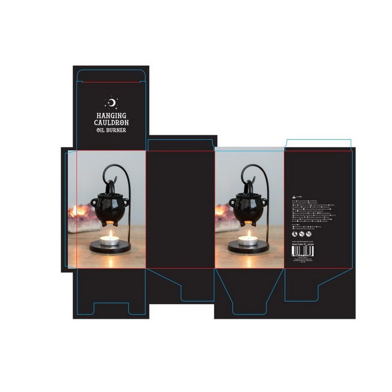 Black Hanging Witch Cauldron Oil Burner - 17cm